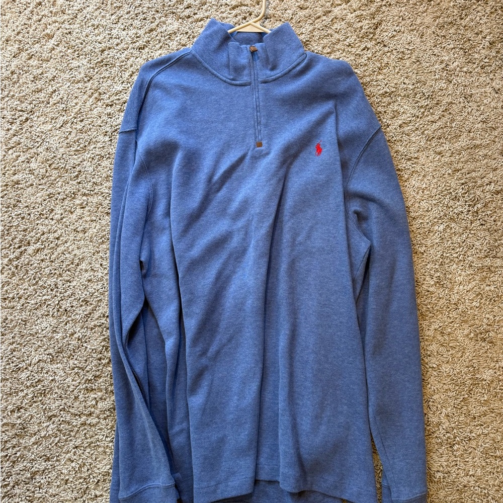 Ralph Lauren Men's Blue Zip-Up Sweater